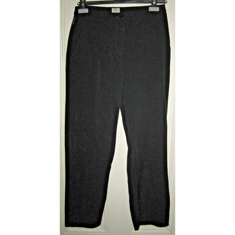 Vtg Armani Jeans black nylon straight leg pants / slacks, ladies' size 8 US